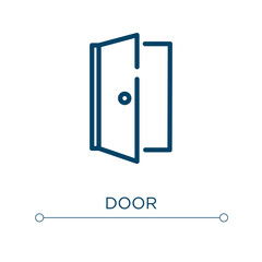 Door icon. Linear vector illustration. Outline door icon vector. Thin line symbol for use on web and mobile apps, logo, print media.