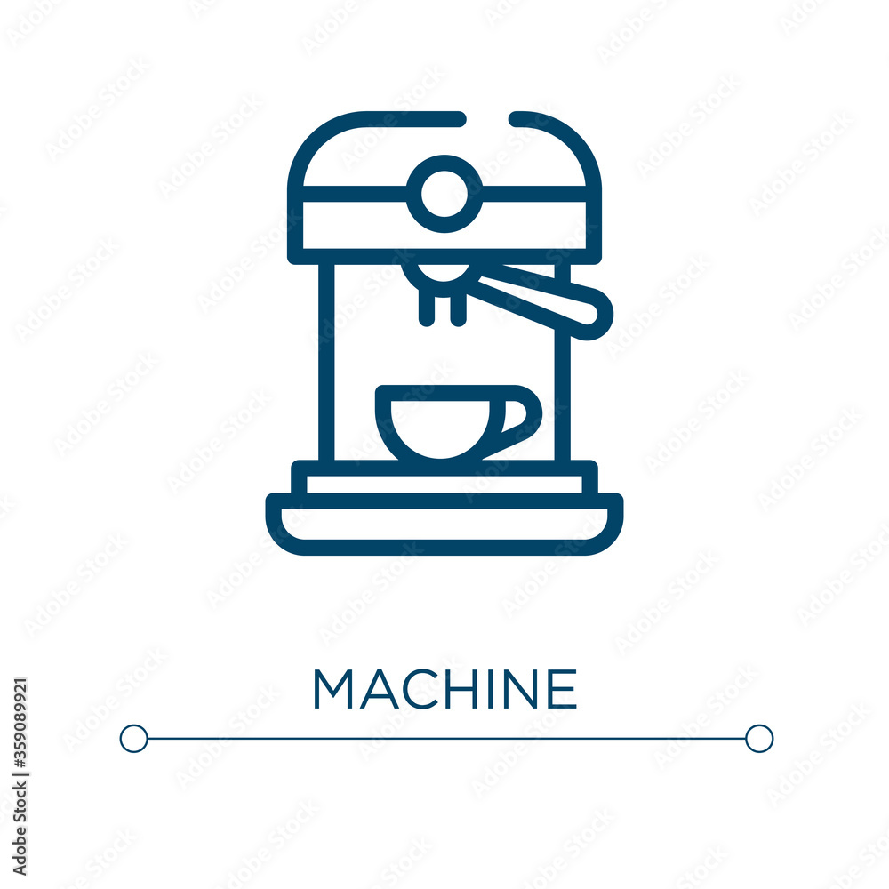 Poster machine icon. linear vector illustration. outline machine icon vector. thin line symbol for use on w