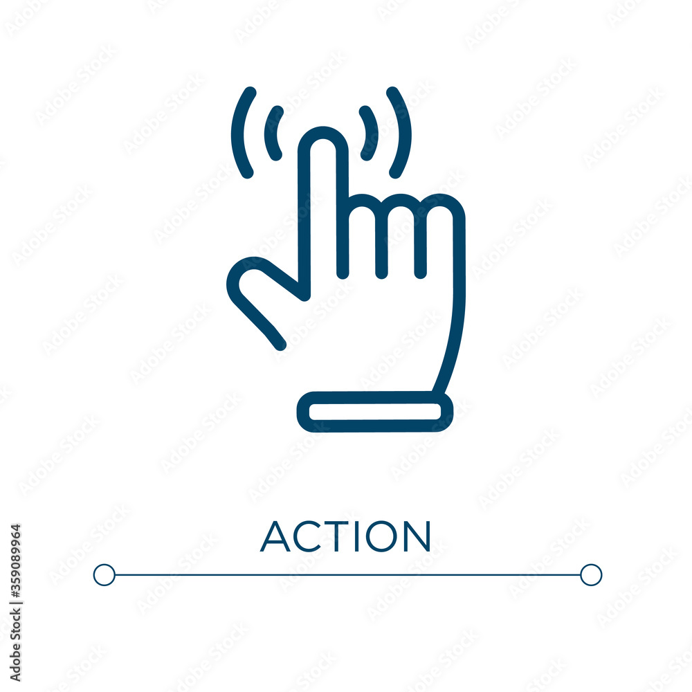 Poster action icon. linear vector illustration. outline action icon vector. thin line symbol for use on web