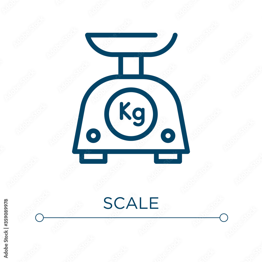 Poster scale icon. linear vector illustration. outline scale icon vector. thin line symbol for use on web a