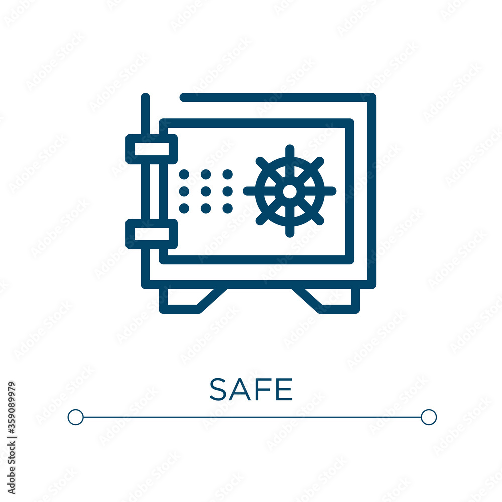 Poster safe icon. linear vector illustration. outline safe icon vector. thin line symbol for use on web and