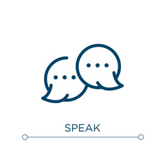 Speak icon. Linear vector illustration. Outline speak icon vector. Thin line symbol for use on web and mobile apps, logo, print media.