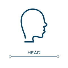 Head icon. Linear vector illustration. Outline head icon vector. Thin line symbol for use on web and mobile apps, logo, print media.