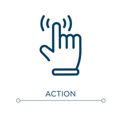 Action icon. Linear vector illustration. Outline action icon vector. Thin line symbol for use on web and mobile apps, logo, print media.