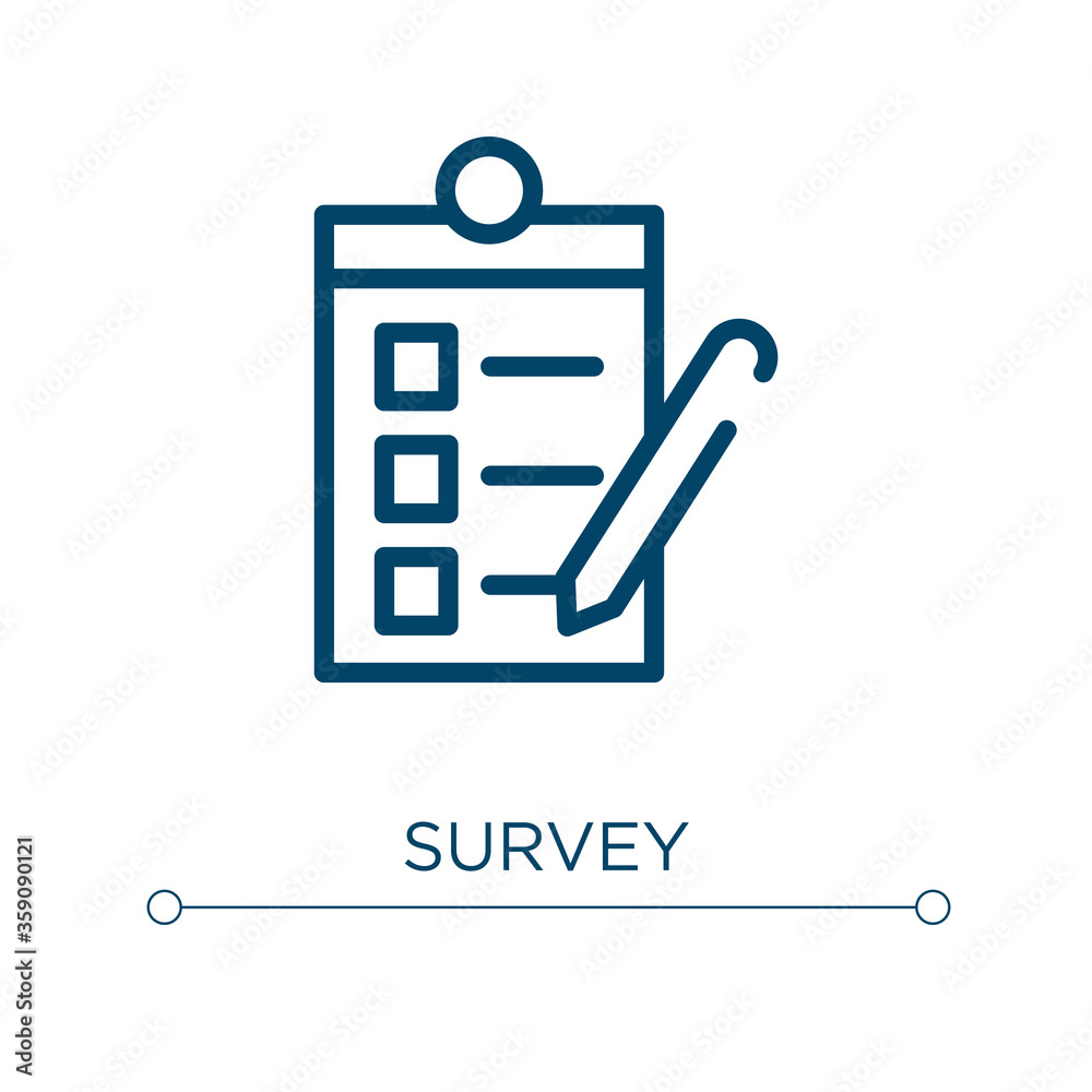 Poster survey icon. linear vector illustration. outline survey icon vector. thin line symbol for use on web