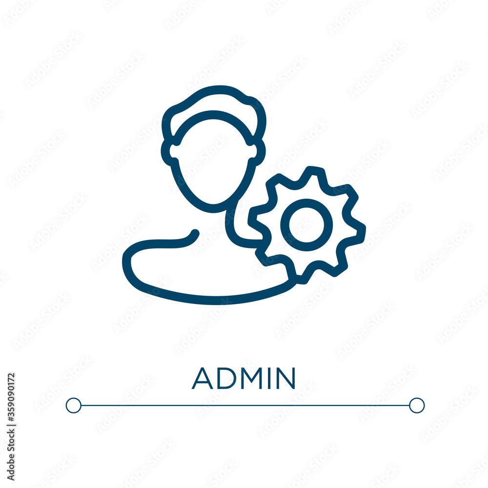 Poster admin icon. linear vector illustration. outline admin icon vector. thin line symbol for use on web a