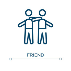 Friend icon. Linear vector illustration. Outline friend icon vector. Thin line symbol for use on web and mobile apps, logo, print media.