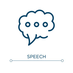 Speech icon. Linear vector illustration. Outline speech icon vector. Thin line symbol for use on web and mobile apps, logo, print media.