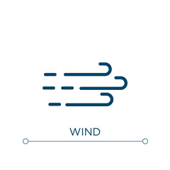 Wind icon. Linear vector illustration. Outline wind icon vector. Thin line symbol for use on web and mobile apps, logo, print media.