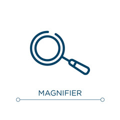 Magnifier icon. Linear vector illustration. Outline magnifier icon vector. Thin line symbol for use on web and mobile apps, logo, print media.