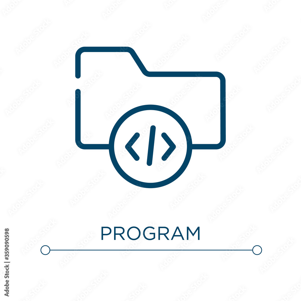 Poster Program icon. Linear vector illustration. Outline program icon vector. Thin line symbol for use on web and mobile apps, logo, print media.