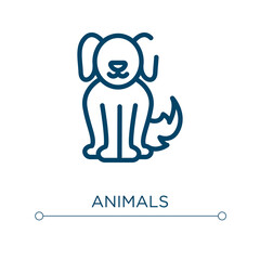 Obraz na płótnie Canvas Animals icon. Linear vector illustration. Outline animals icon vector. Thin line symbol for use on web and mobile apps, logo, print media.