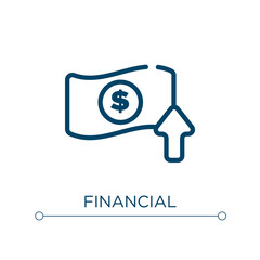 Financial icon. Linear vector illustration. Outline financial icon vector. Thin line symbol for use on web and mobile apps, logo, print media.