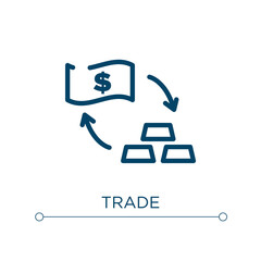 Trade icon. Linear vector illustration. Outline trade icon vector. Thin line symbol for use on web and mobile apps, logo, print media.