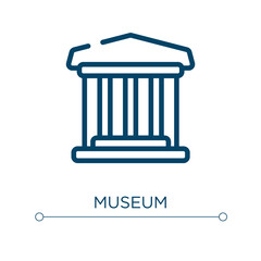 Museum icon. Linear vector illustration. Outline museum icon vector. Thin line symbol for use on web and mobile apps, logo, print media.