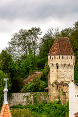 Roof tops of the historic centre of Sighisoara, Romania. UNESCO World Heritage