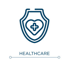 Healthcare icon. Linear vector illustration. Outline healthcare icon vector. Thin line symbol for use on web and mobile apps, logo, print media.