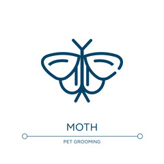 Moth icon. Linear vector illustration from insects collection. Outline moth icon vector. Thin line symbol for use on web and mobile apps, logo, print media.