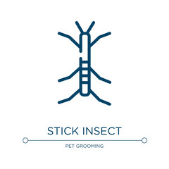 Fototapeta na wymiar Stick insect icon. Linear vector illustration from insects collection. Outline stick insect icon vector. Thin line symbol for use on web and mobile apps, logo, print media.