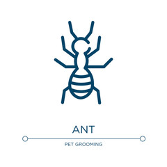 Ant icon. Linear vector illustration from insects collection. Outline ant icon vector. Thin line symbol for use on web and mobile apps, logo, print media.
