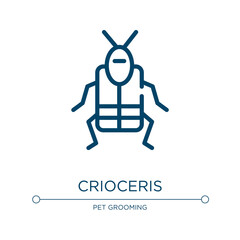 Crioceris icon. Linear vector illustration from insects collection. Outline crioceris icon vector. Thin line symbol for use on web and mobile apps, logo, print media.