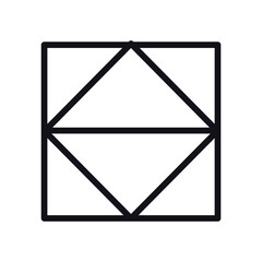 geometric and abstract square line style icon vector design