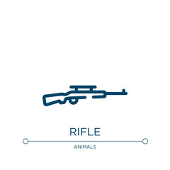 Rifle icon. Linear vector illustration from africa collection. Outline rifle icon vector. Thin line symbol for use on web and mobile apps, logo, print media.