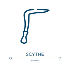 Scythe icon. Linear vector illustration from africa collection. Outline scythe icon vector. Thin line symbol for use on web and mobile apps, logo, print media.