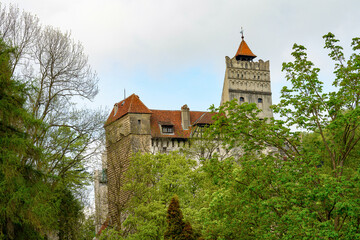 Bran (Drakula's) Castle on the top of the mountain, a national monument and landmark in Romania