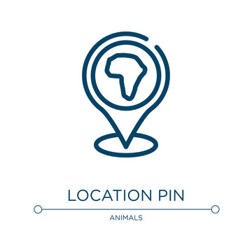 Location pin icon. Linear vector illustration from africa collection. Outline location pin icon vector. Thin line symbol for use on web and mobile apps, logo, print media.