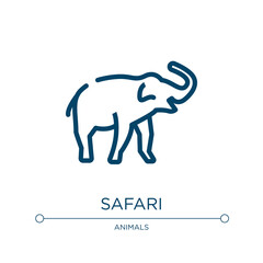 Safari icon. Linear vector illustration from in the zoo collection. Outline safari icon vector. Thin line symbol for use on web and mobile apps, logo, print media.