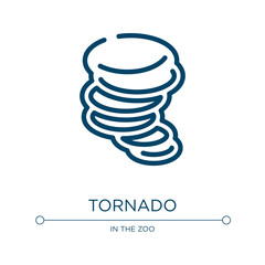 Tornado icon. Linear vector illustration from wildlife collection. Outline tornado icon vector. Thin line symbol for use on web and mobile apps, logo, print media.