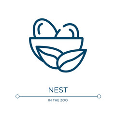 Nest icon. Linear vector illustration from wildlife collection. Outline nest icon vector. Thin line symbol for use on web and mobile apps, logo, print media.