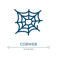 Cobweb icon. Linear vector illustration from wildlife collection. Outline cobweb icon vector. Thin line symbol for use on web and mobile apps, logo, print media.