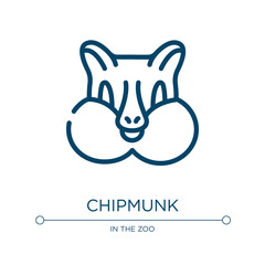 Chipmunk icon. Linear vector illustration from animal head collection. Outline chipmunk icon vector. Thin line symbol for use on web and mobile apps, logo, print media.