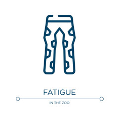 Fatigue icon. Linear vector illustration from desert collection. Outline fatigue icon vector. Thin line symbol for use on web and mobile apps, logo, print media.