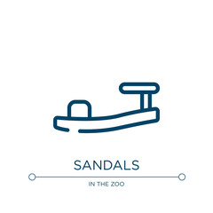 Sandals icon. Linear vector illustration from desert collection. Outline sandals icon vector. Thin line symbol for use on web and mobile apps, logo, print media.