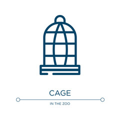 Cage icon. Linear vector illustration from zoo collection. Outline cage icon vector. Thin line symbol for use on web and mobile apps, logo, print media.
