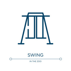Swing icon. Linear vector illustration from zoo collection. Outline swing icon vector. Thin line symbol for use on web and mobile apps, logo, print media.