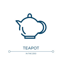 Teapot icon. Linear vector illustration from desert collection. Outline teapot icon vector. Thin line symbol for use on web and mobile apps, logo, print media.