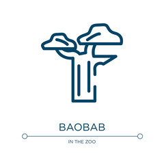 Baobab icon. Linear vector illustration from nature collection. Outline baobab icon vector. Thin line symbol for use on web and mobile apps, logo, print media.