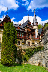 Peles Castle, a Neo-Renaissance castle in the Carpathian Mountains, Sinaia, Prahova County, Romania