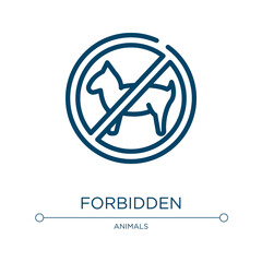 Forbidden icon. Linear vector illustration from city park collection. Outline forbidden icon vector. Thin line symbol for use on web and mobile apps, logo, print media.