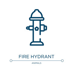 Fire hydrant icon. Linear vector illustration from city park collection. Outline fire hydrant icon vector. Thin line symbol for use on web and mobile apps, logo, print media.