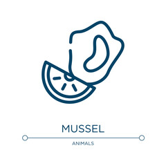 Mussel icon. Linear vector illustration from nature collection. Outline mussel icon vector. Thin line symbol for use on web and mobile apps, logo, print media.