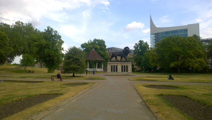 Forbury Park 9th June 2020 with the Lion Statue