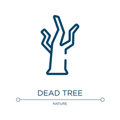 Dead tree icon. Linear vector illustration from nature collection. Outline dead tree icon vector. Thin line symbol for use on web and mobile apps, logo, print media.