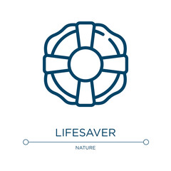 Lifesaver icon. Linear vector illustration from tropical collection. Outline lifesaver icon vector. Thin line symbol for use on web and mobile apps, logo, print media.