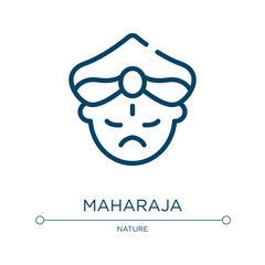 Maharaja icon. Linear vector illustration from circus collection. Outline maharaja icon vector. Thin line symbol for use on web and mobile apps, logo, print media.