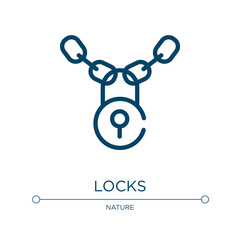 Fototapeta premium Locks icon. Linear vector illustration from circus collection. Outline locks icon vector. Thin line symbol for use on web and mobile apps, logo, print media.